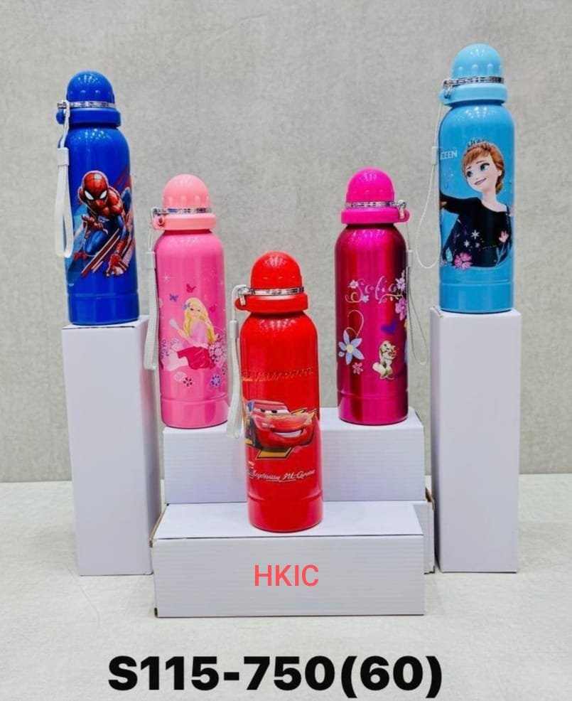 750ml Cartoon printed steel water bottle