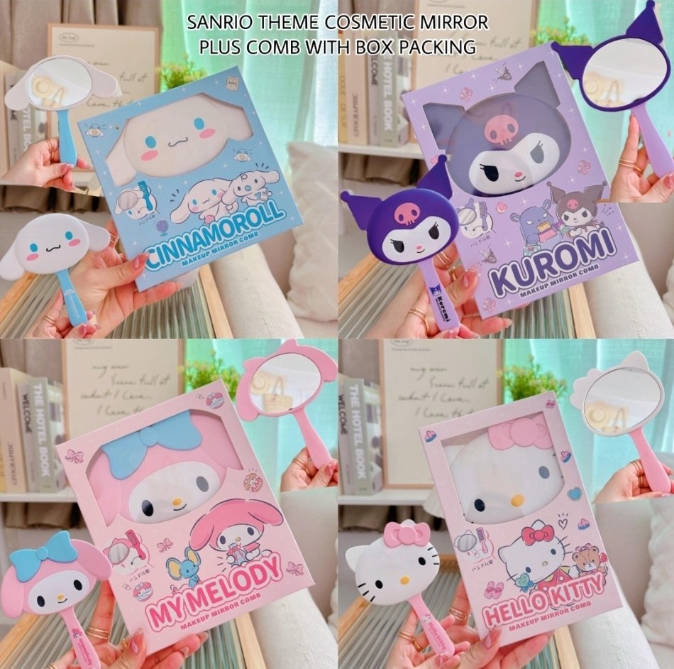 Handle mirror with comb