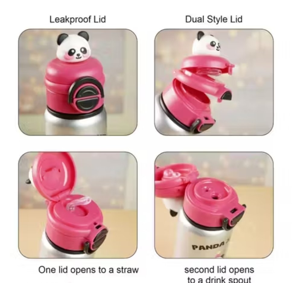 550ml Panda Dual Mouth Flask - Image 2