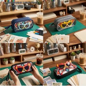 Anime theme Pencil pouch with goggles