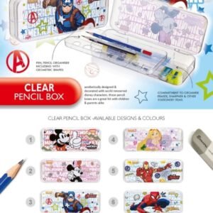 Printed pencil box with stationeries
