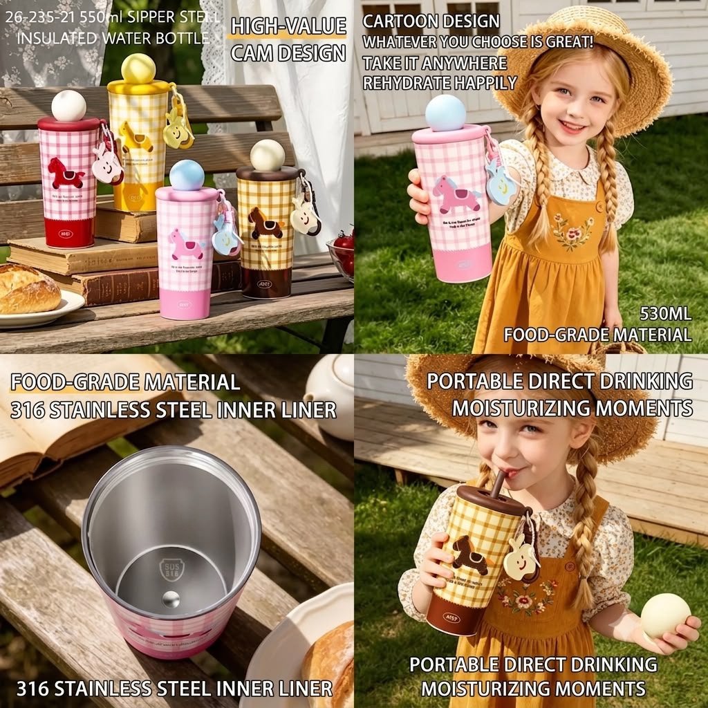 550ml Printed Sipper Flask