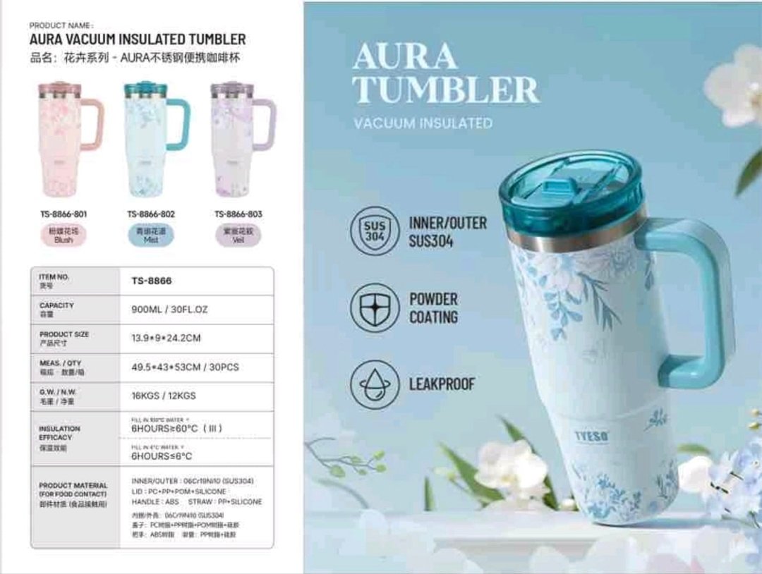 900ml Tyeso Printed Spout Flask