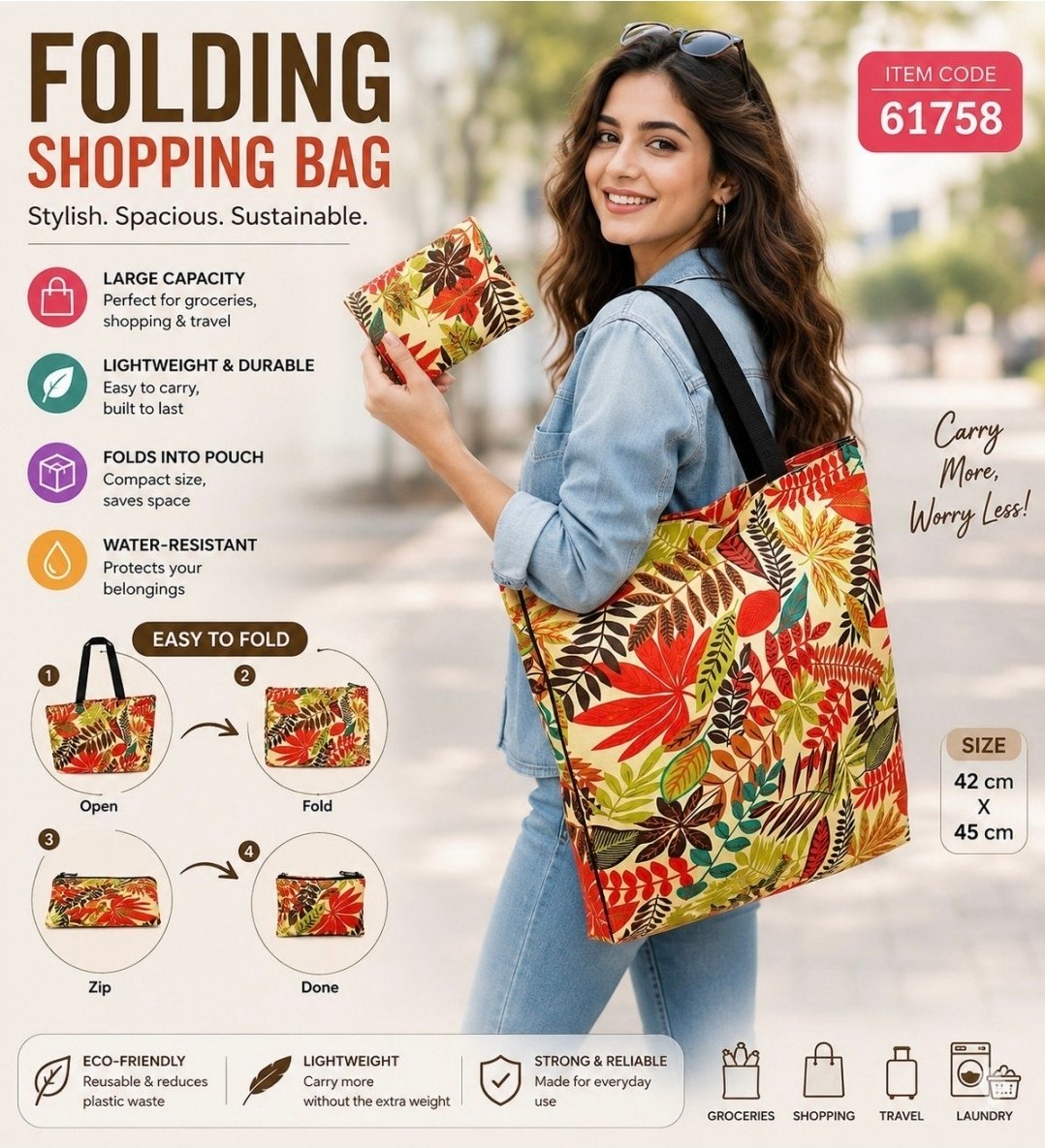Foldable Shopping/Travel Bag